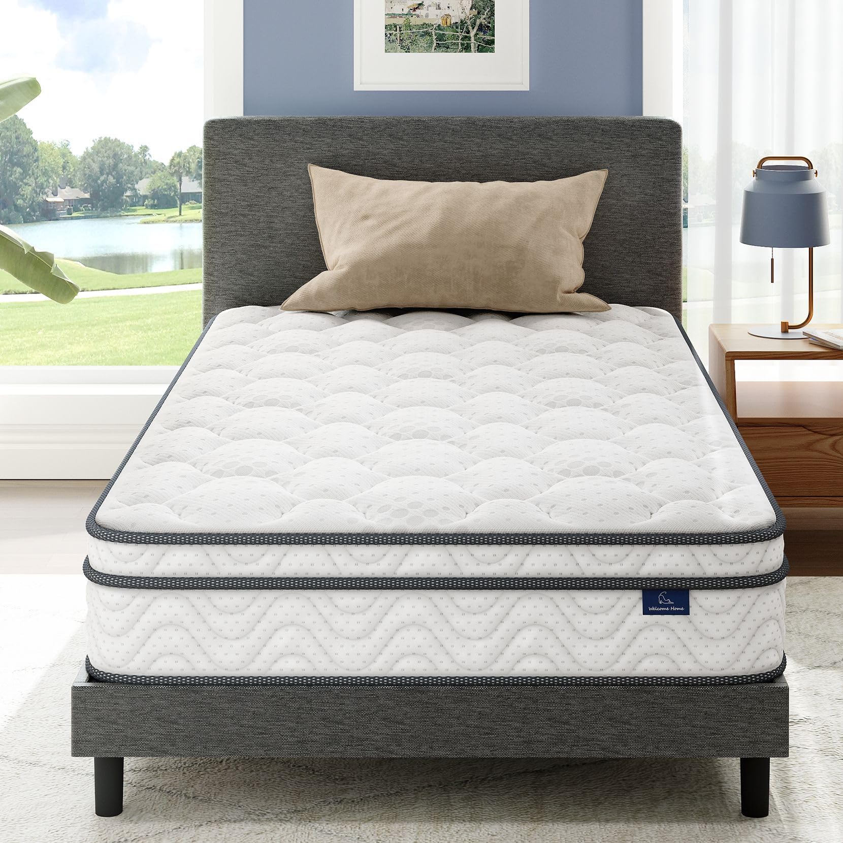 Vesgantti 12 inch Twin Mattress  Hybrid Twin Size Mattress in a Box  Single Mattress with Memory Foam and Pocket Spring  Ergonomic Design & Pressure Relief  Medium Firm Feel  39''*75''*12''